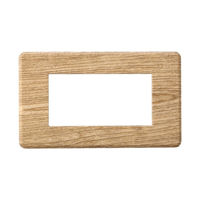 Placca Slim Sottile 4P Serie Moon Colore Legno Scuro Compatibile Con Bticino Axolute Air