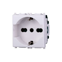 ETTROIT Presa Schuko 2P+T 16A Colore BIANCO Compatibile Con Vimar Plana
