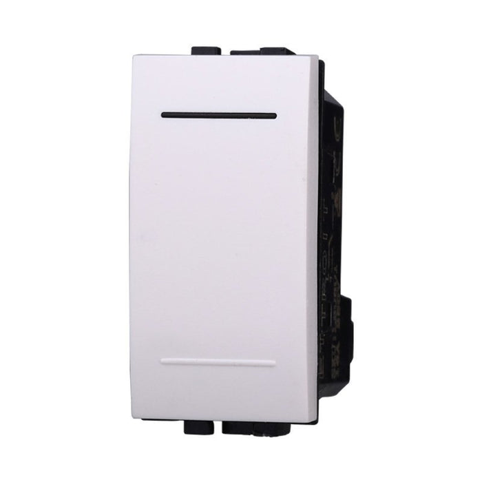 ETTROIT Pulsante 1P 16A Unipolare Colore BIANCO Compatibile Con Bticino Living Light