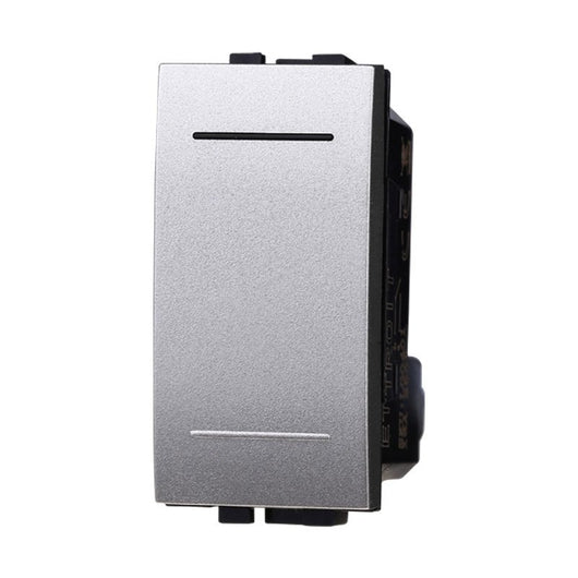 Pulsante 1P 16A Unipolare Colore GRIGIO Compatibile Con Bticino Living International