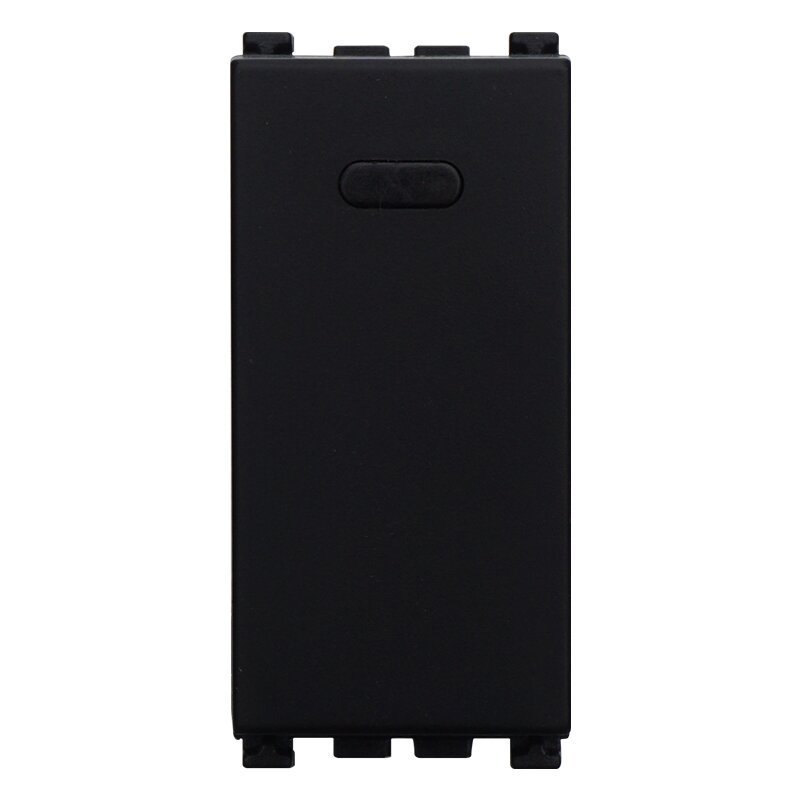 ETTROIT Pulsante 1P 16A Unipolare Colore Nero Compatibile Con Vimar Arke