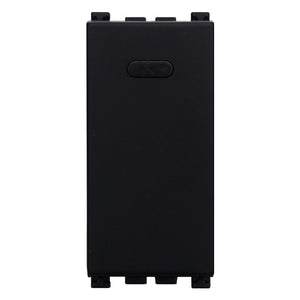 ETTROIT Pulsante 1P 16A Unipolare Colore Nero Compatibile Con Vimar Arke
