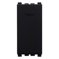 ETTROIT Pulsante 1P 16A Unipolare Colore Nero Compatibile Con Vimar Arke