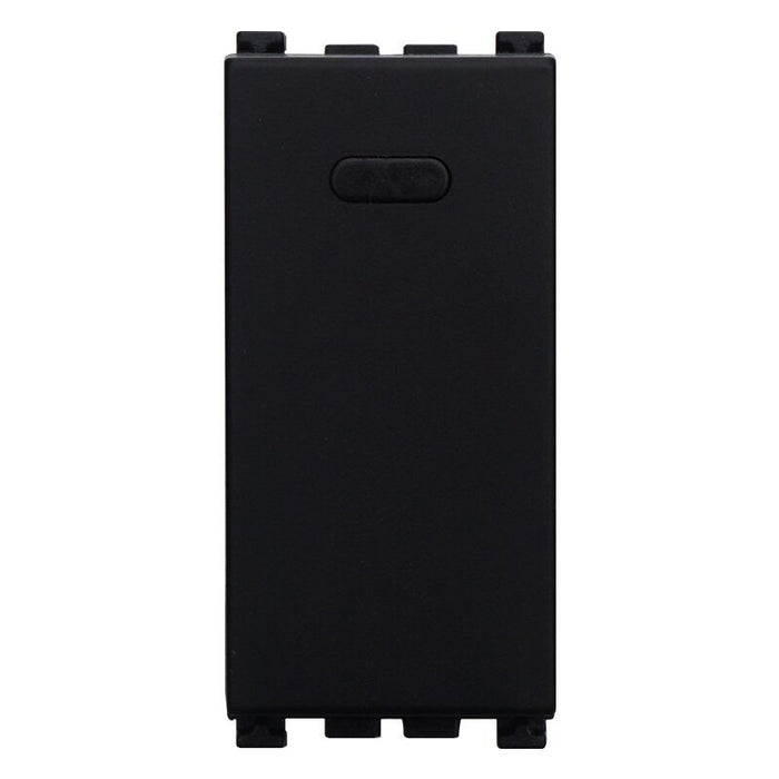 ETTROIT Pulsante 1P 16A Unipolare Colore Nero Compatibile Con Vimar Arke