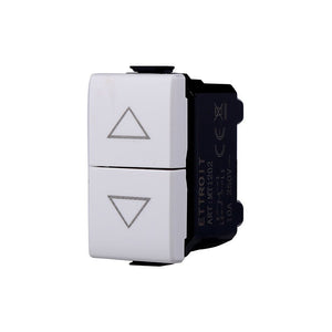 ETTROIT Pulsante Interbloccato Doppio Saliscendi 1P+1P 10A Colore Bianco Compatibile Con Bticino Matix