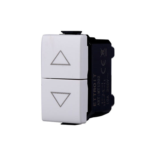 ETTROIT Pulsante Interbloccato Doppio Saliscendi 1P+1P 10A Colore Bianco Compatibile Con Bticino Matix