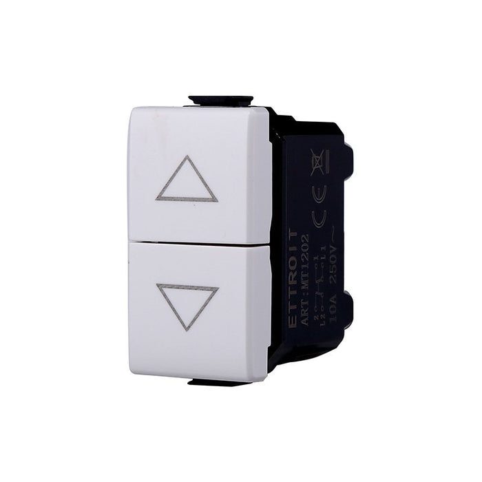ETTROIT Pulsante Interbloccato Doppio Saliscendi 1P+1P 10A Colore Bianco Compatibile Con Bticino Matix