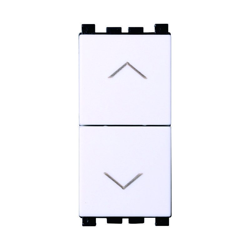 Pulsante Interbloccato Doppio Saliscendi 1P+1P 10A Colore Bianco Compatibile Con Vimar Arke