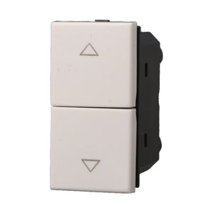 ETTROIT Pulsante Saliscendi Commutatore 2P 10A Tapparelle Colore Bianco Compatibile Con Bticino Axolute