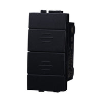 ETTROIT Pulsante Saliscendi Commutatore 2P 10A Tapparelle Colore Nero Compatibile Con Bticino Living International