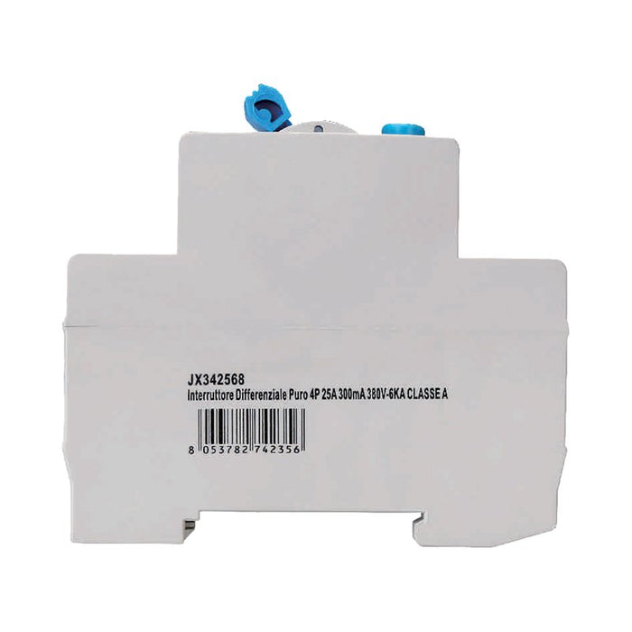 RCCB Interruttore Differenziale Puro Tipo A 3P+N 4M 6000A 300mA 25A AC 400V IP20 IEC61008-1