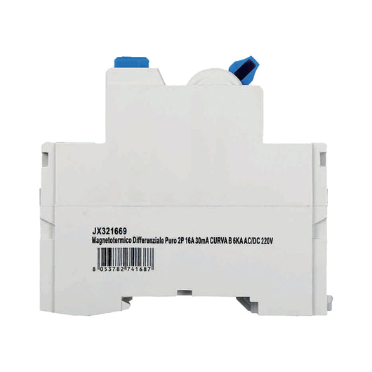 RCCB Interruttore Differenziale Puro Tipo B 1P+N 2M 10000A 30mA 16A AC 230V IP20 IEC61008-1 / IEC62423