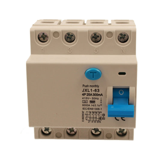 RCCB Interruttore Differenziale Puro Tipo F 3P+N 4M 6000A 300mA 25A AC 400V IP20 IEC61008-1