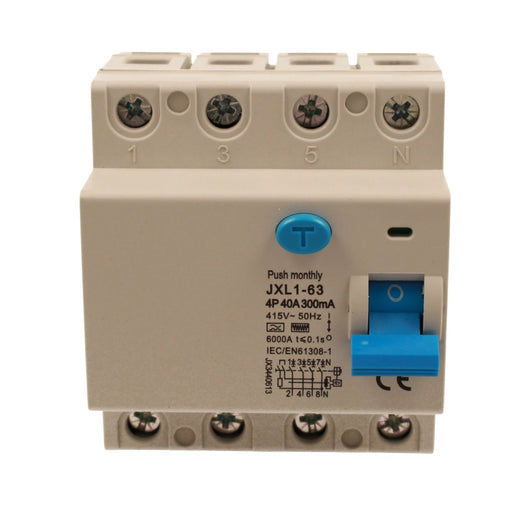 RCCB Interruttore Differenziale Puro Tipo F 3P+N 4M 6000A 300mA 40A AC 400V IP20 IEC61008-1