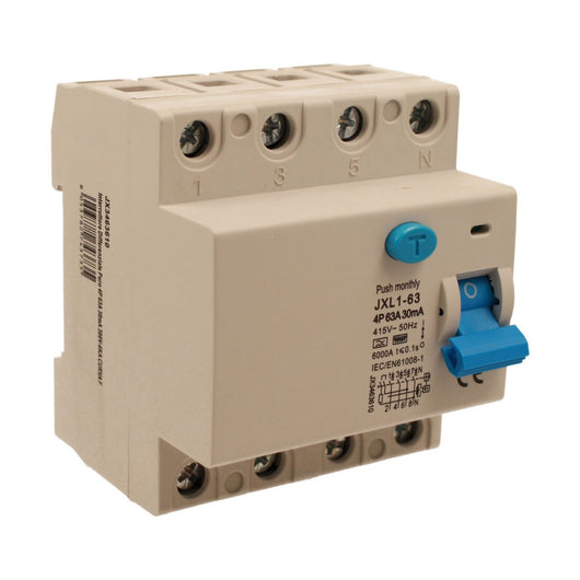 RCCB Interruttore Differenziale Puro Tipo F 3P+N 4M 6000A 30mA 63A AC 400V IP20 IEC61008-1