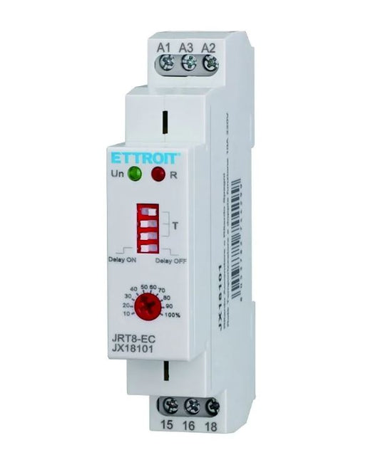 ETTROIT Relè Temporizzatore Doppia Funzione Ritardo Accensione/Spegnimento AC 230V 1 SPDT 10A - JX18101