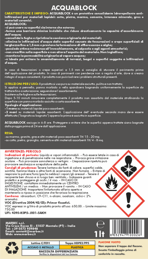 Protettivo consolidante anti infiltrazioni ACQUABLOCK   1LT