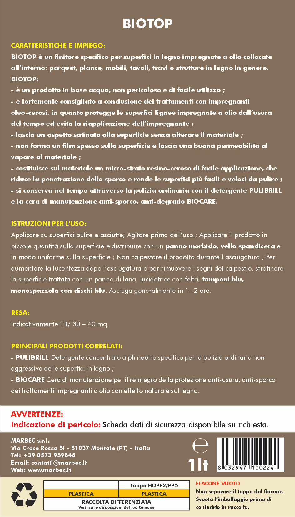 Cera per parquet BIOTOP   1LTx6Pz