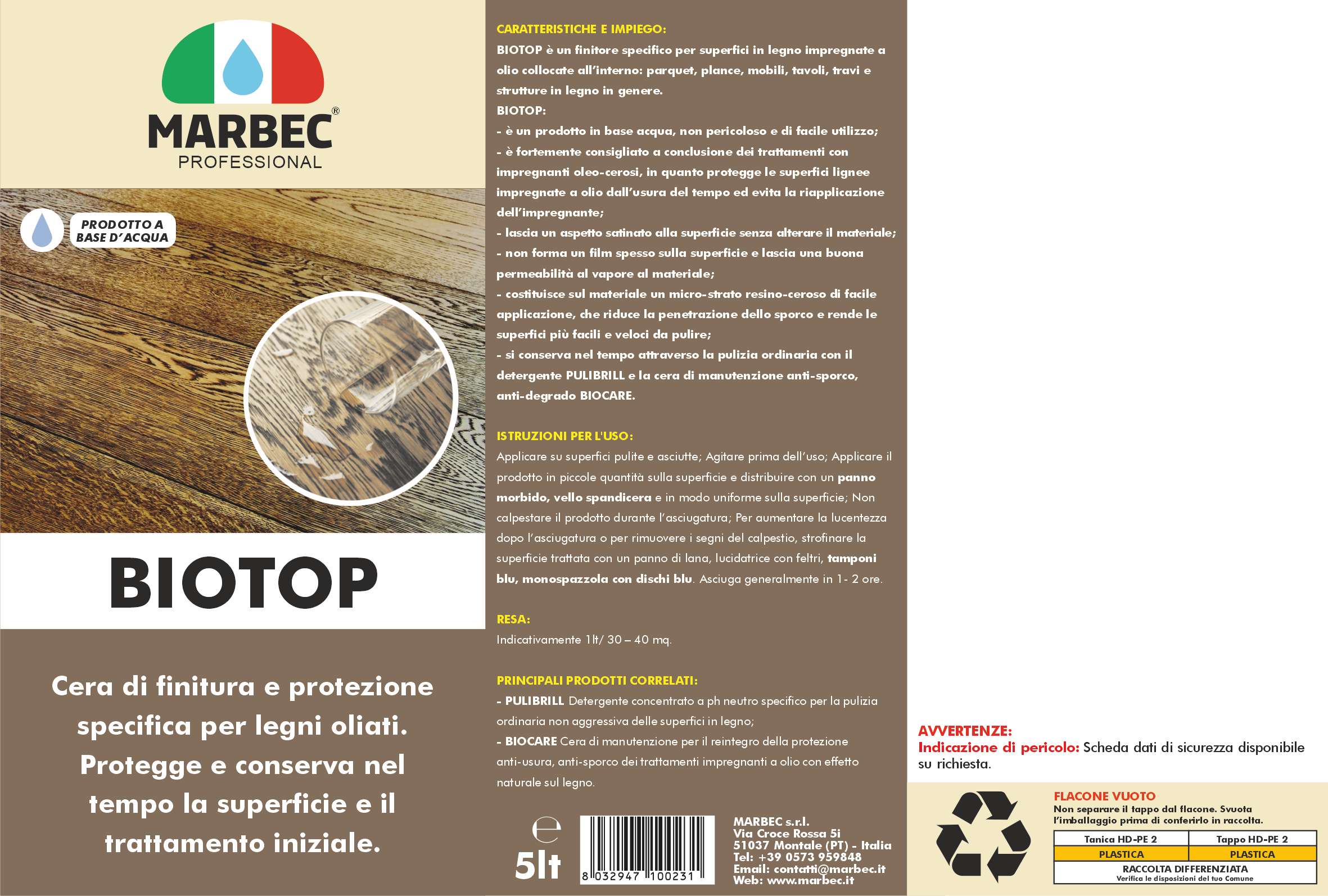 Cera per parquet BIOTOP   5LT