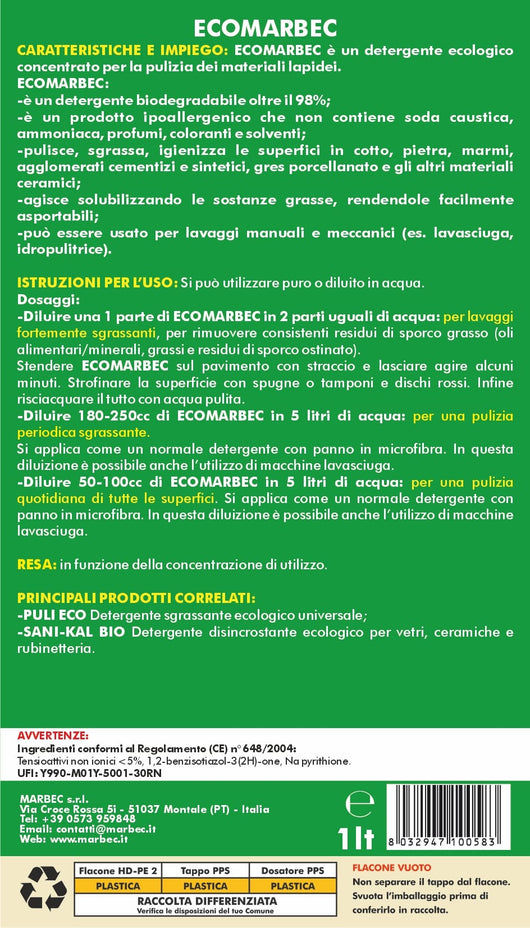 Detergente per pavimenti ECOMARBEC   1LTx6Pz