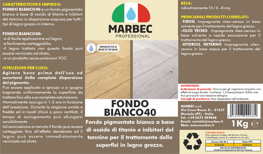Fondo bianco per legno interno FONDO BIANCO40   1KG