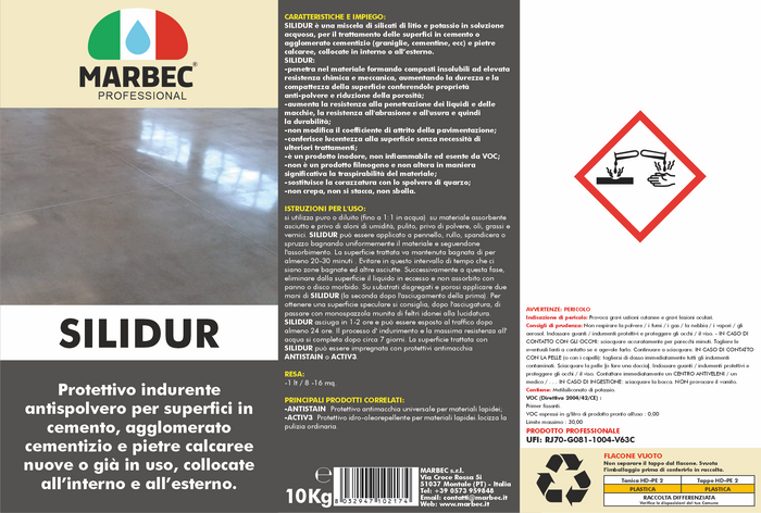 Silicato di potassio e litio SILIDUR   10LT