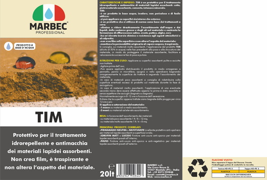 Trattamento idrorepellente antimacchia per cotto e pietre TIM   20LT