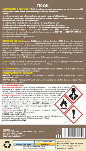Impregnante per legno TIROIL   1LTx6Pz