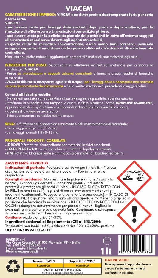Acido tamponato VIACEM   1LT + Tampone marrone