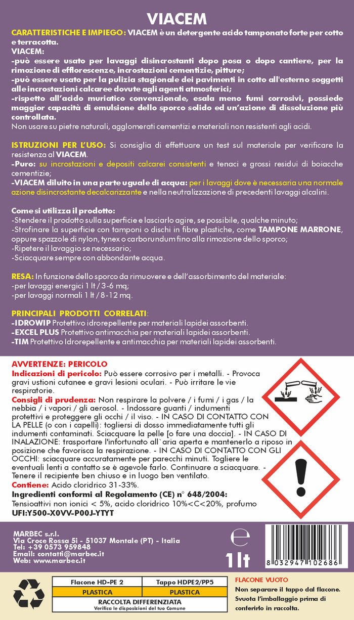 Acido tamponato VIACEM   1LT + Tampone marrone