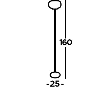 Piantana Contemporaneo Lumina Acciaio Bianco Vetro Nero 1 Luce E27