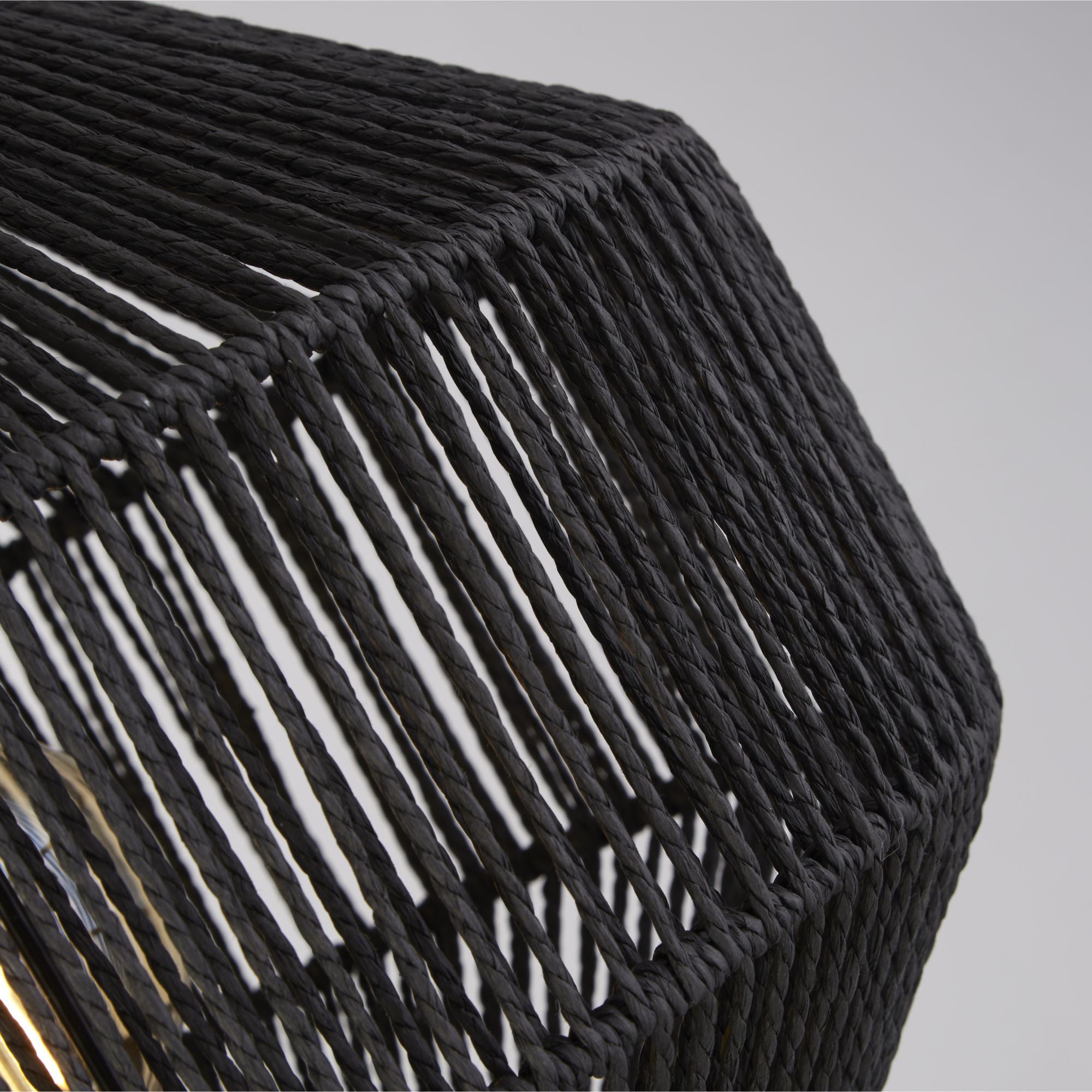 Piantana Industrial-Nordico Vimini Acciaio Nero Tessuto 1 Luce E27