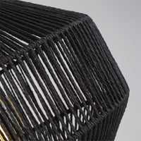 Piantana Industrial-Nordico Vimini Acciaio Nero Tessuto 1 Luce E27