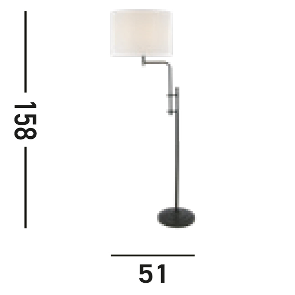 Piantana Contemporaneo Monaco Acciaio Nero Marrone 1 Luce E27