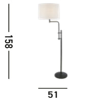 Piantana Contemporaneo Monaco Acciaio Nero Marrone 1 Luce E27