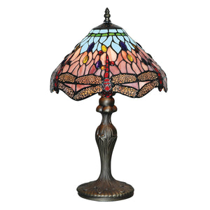 Lampada Da Scrivania-Ufficio Tiffany Libellula Acciaio Ottone 1 Luce E27