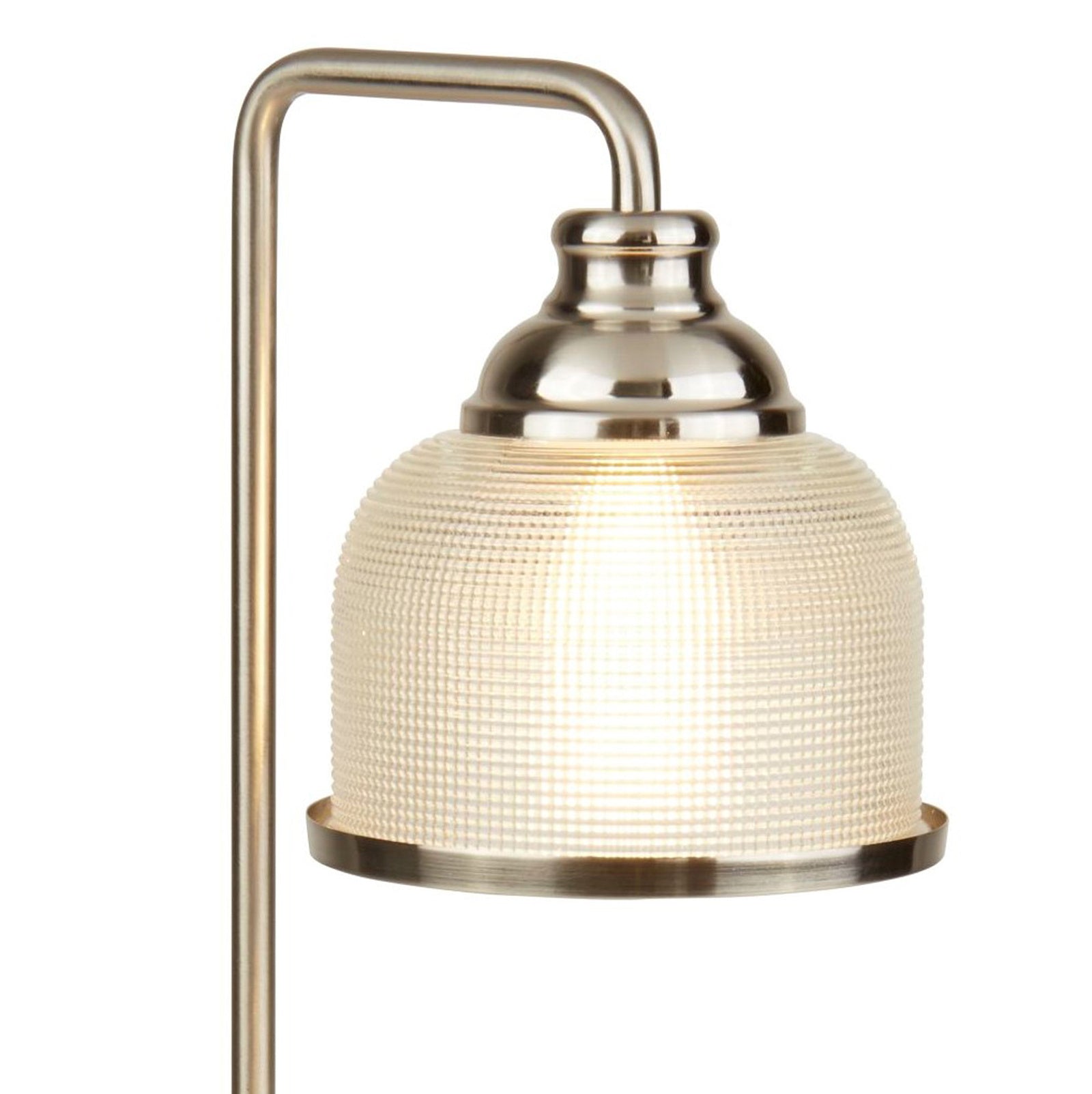 Lampada Da Scrivania Bistrot Ii Acciaio Argento Vetro Trasparente 1 Luce E27