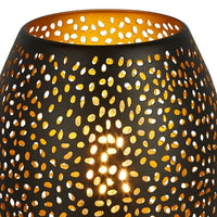 Abatjour Contemporaneo Laser Acciaio Nero Oro 1 Luce E27