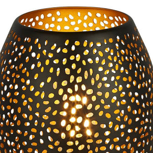 Abatjour Contemporaneo Laser Acciaio Nero Oro 1 Luce E27