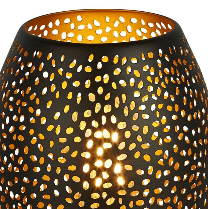 Abatjour Contemporaneo Laser Acciaio Nero Oro 1 Luce E27