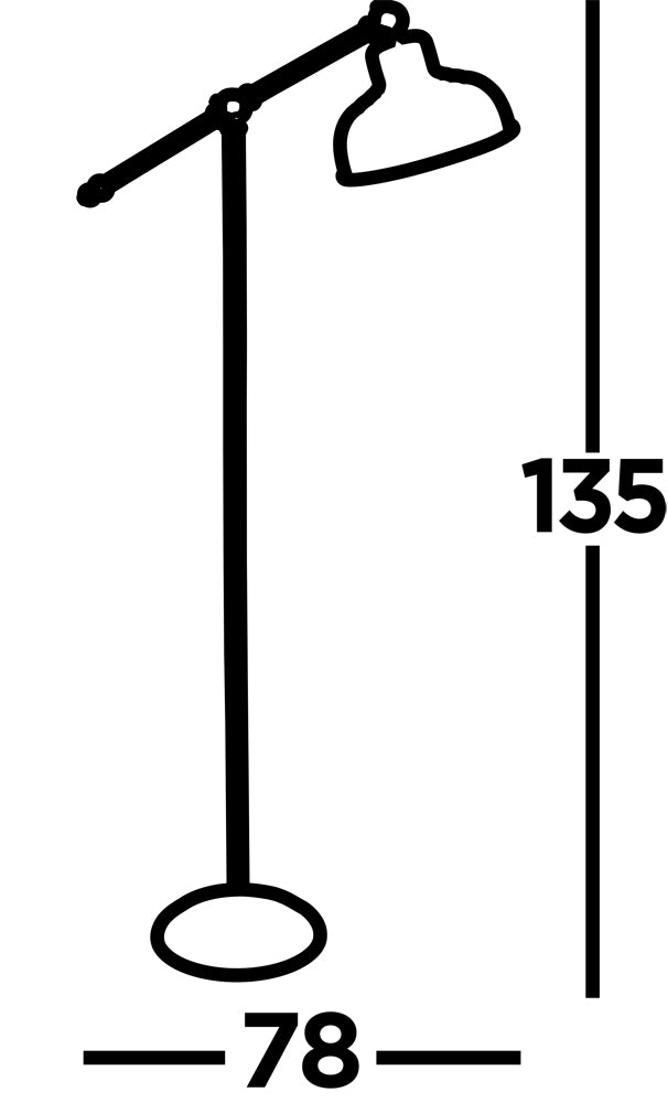Piantana Contemporaneo Macbeth Acciaio Rame 1 Luce E27