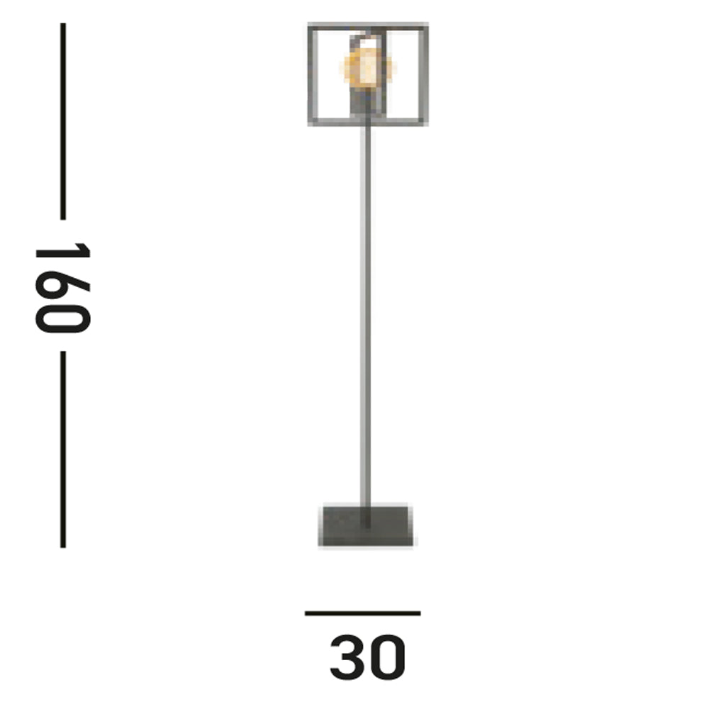 Piantana Industrial-Nordico Plaza Acciaio Nero 1 Luce E27