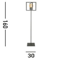 Piantana Industrial-Nordico Plaza Acciaio Nero 1 Luce E27