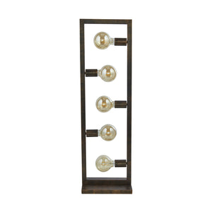 Piantana Contemporaneo Oblungo Acciaio Marrone 5 Luci E27