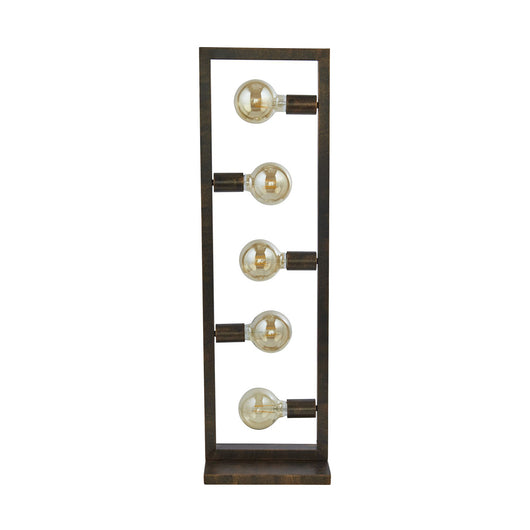 Piantana Contemporaneo Oblungo Acciaio Marrone 5 Luci E27