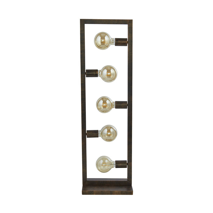 Piantana Contemporaneo Oblungo Acciaio Marrone 5 Luci E27