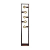 Piantana Contemporaneo Oblungo Acciaio Marrone 5 Luci E27