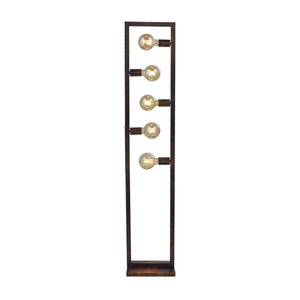 Piantana Contemporaneo Oblungo Acciaio Marrone 5 Luci E27