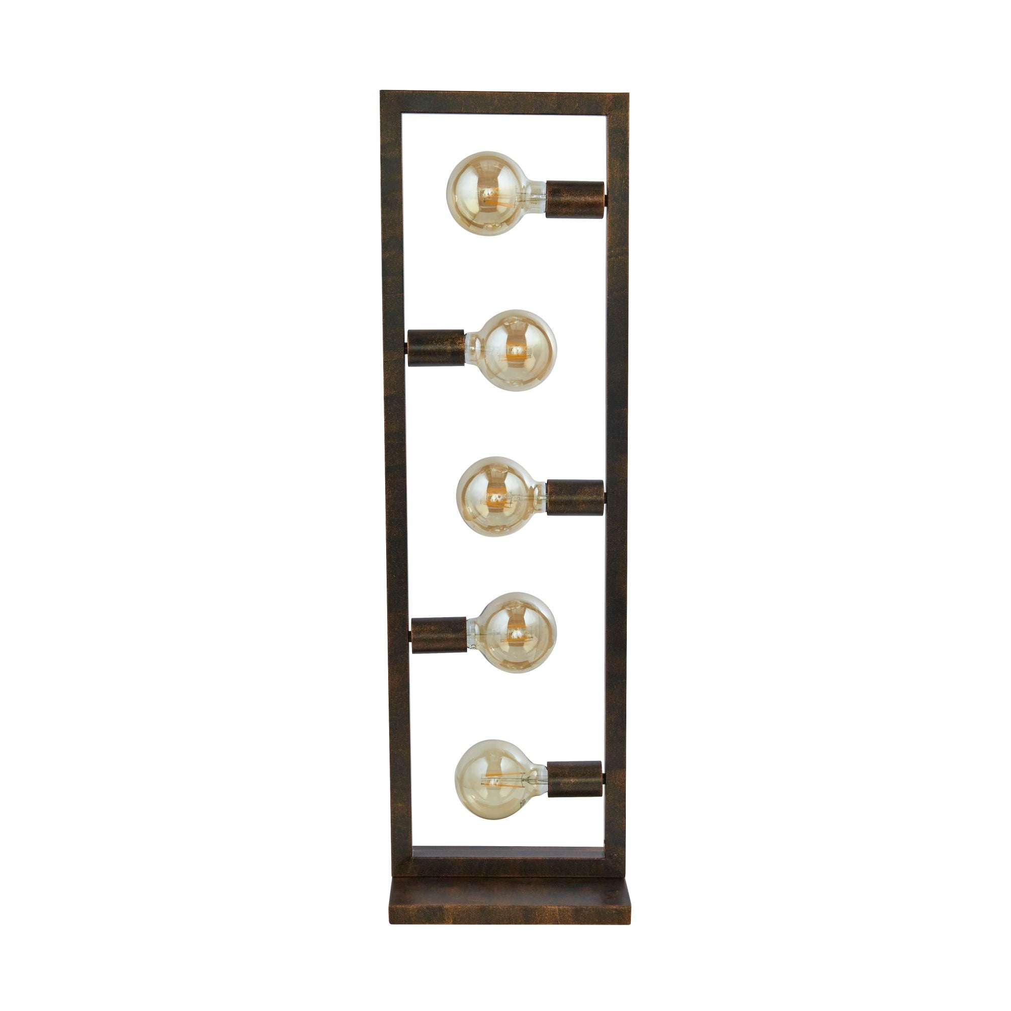 Piantana Contemporaneo Oblungo Acciaio Marrone 5 Luci E27