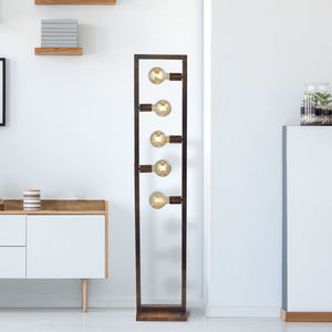 Piantana Contemporaneo Oblungo Acciaio Marrone 5 Luci E27